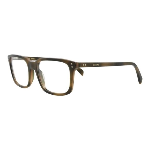 Celine Mens Square/Rectangle Havana Havana Transparent Fashion Designer Eyewear - Picture 1 of 4